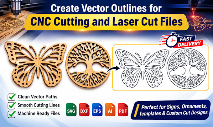 create vector outlines for cnc cutting and laser cut files
