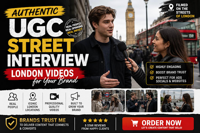 create authentic ugc street interview london videos for your brand