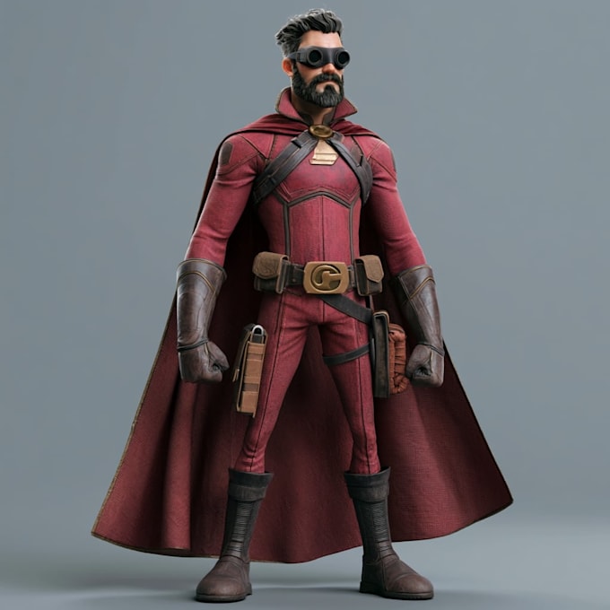 create fun and powerful superhero cartoon character art