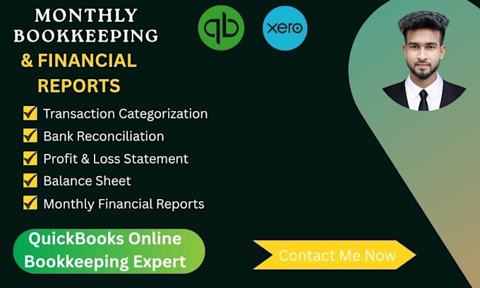 do professional monthly bookkeeping and financial reporting