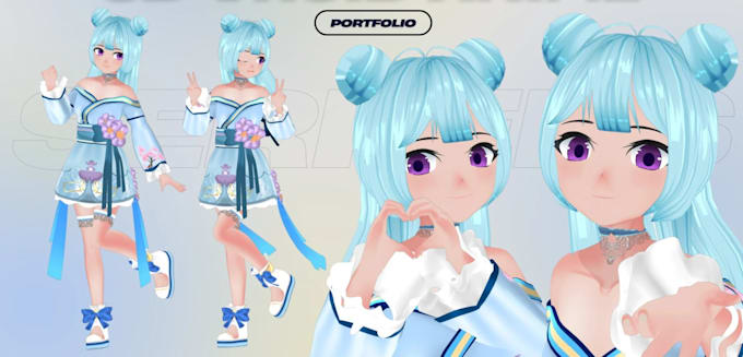 design stylized 3d character models with rigging for games and animation