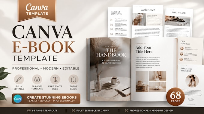 design canva ebook, workbook, lead magnet and PDF layout
