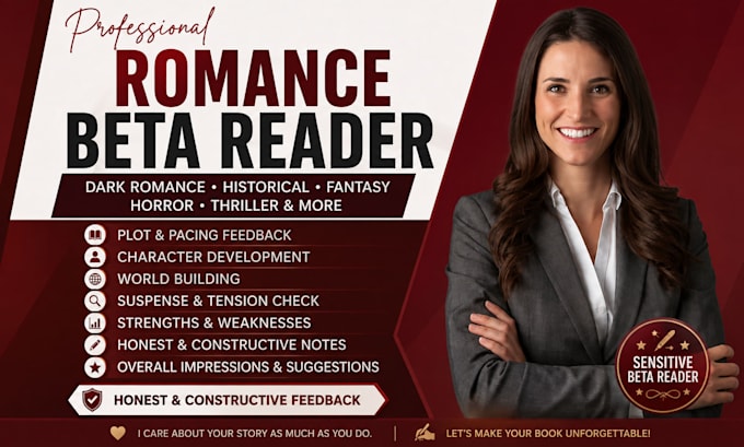 beta read your romance book with detailed feedback