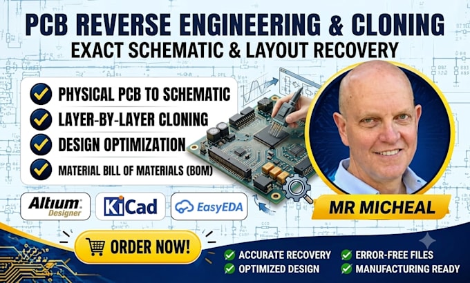 pcb reverse engineer pcb cloning pcb redesign schematic review modify pcb layout