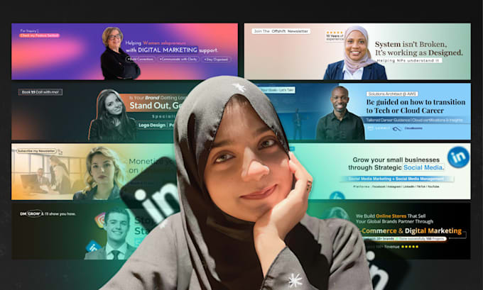 create a professional linkedin banner design for your profile
