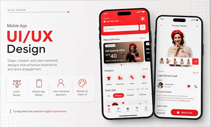develop UI UX design for your mobile or web app