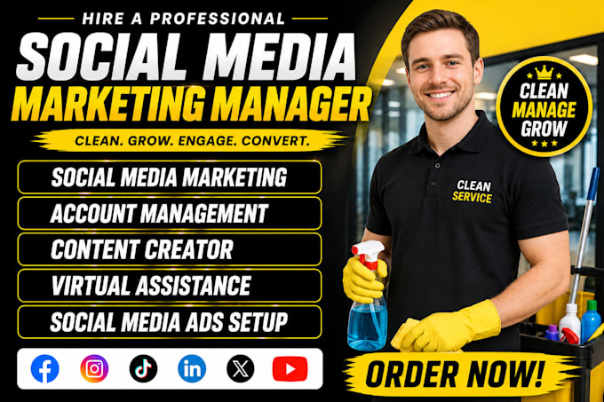 be your social media marketing cleaning manager