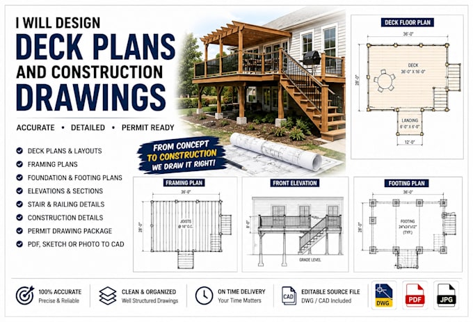 design deck plans and construction drawings