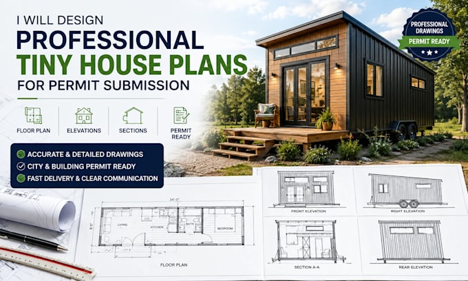 design professional tiny house plans for permit submission