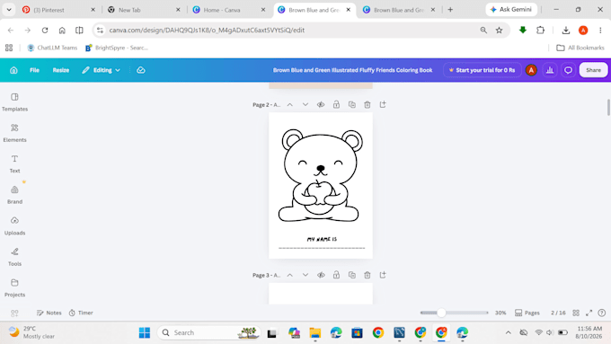 create colour books using canva