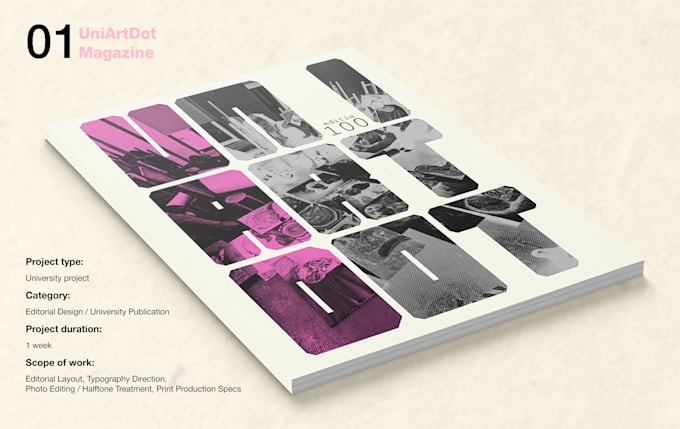 design a modern and creative editorial layout