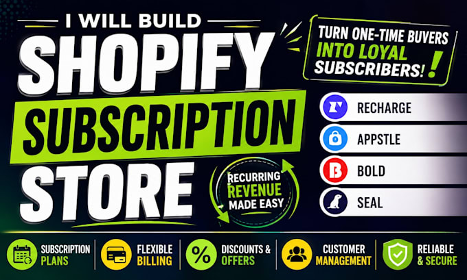 build shopify subscription store with recharge appstle bold or seal