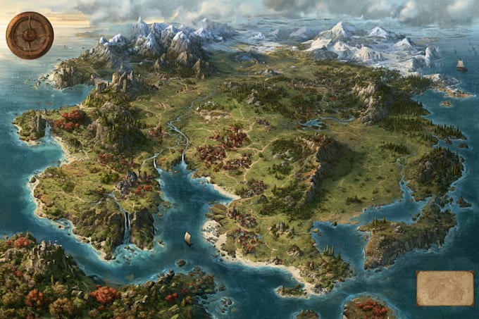 make a fantasy map illustration
