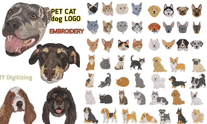 do expert dog cat and pet embroidery digitizing within an hour