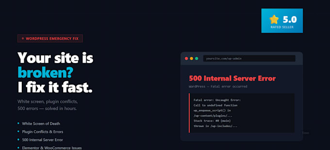 fix wordpress errors, white screen and plugin conflicts fast