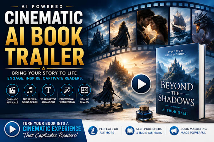 create a cinematic ai book trailer for your novel