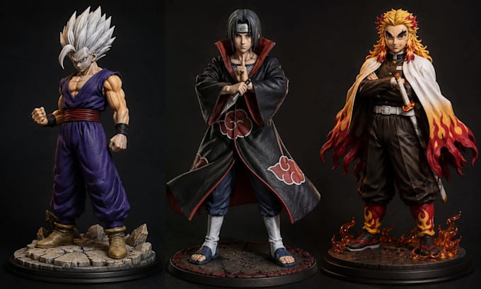 create a detailed 3d anime figure for 3d printing