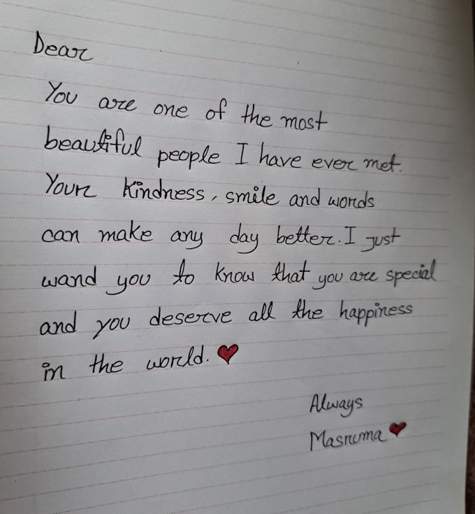 handwrite letter, notes,cards and personalized message