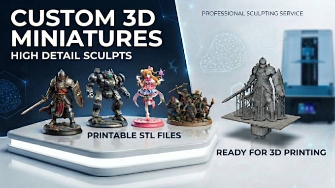create custom 3d miniatures and printable stl file