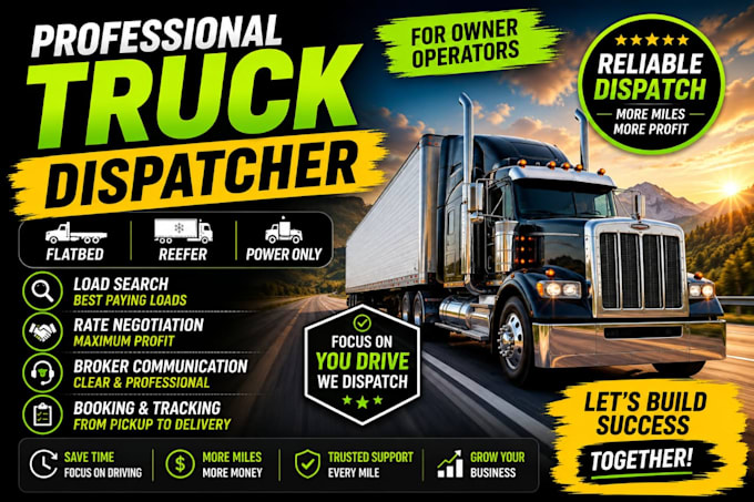dispatch your flatbed, reefer and power only truck