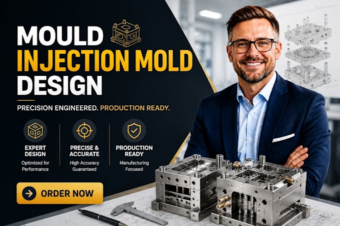 design plastic injection molds, silicone molds, mold tools, dfm and cad