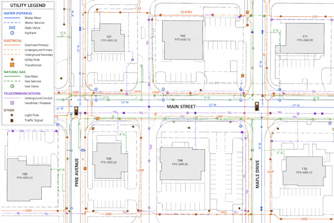 create utility, sewer, stormwater, drainage and gis maps