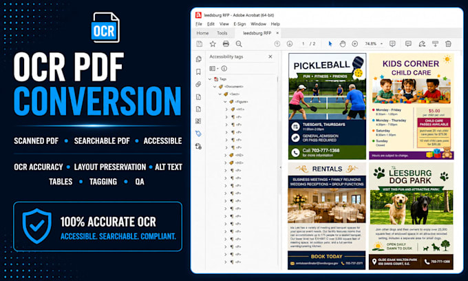 convert scanned PDF to accessible searchable PDF with ocr