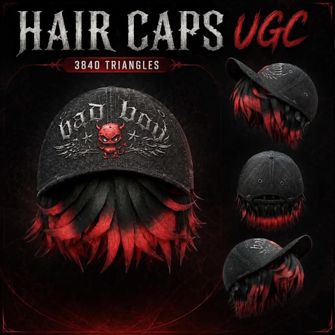 create custom roblox ugc hair caps and low poly accessories