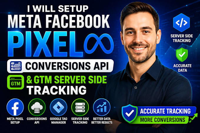 setup meta facebook pixel, conversions API and GTM server side tracking