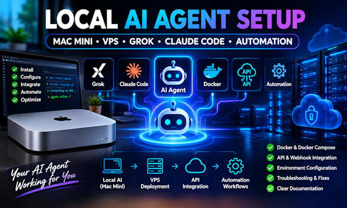 fix install setup local ai grok bot mac mini vps ai agent claude code automation
