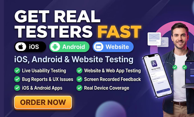 user testing app testing website testing QA UX usability android ios app testing