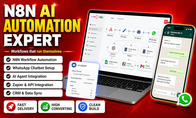 n8n ai automation expert n8n whatsapp chatbot specialist n8n zapier n8n ai agent