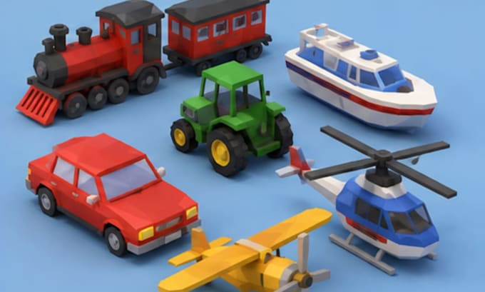 create low poly 3d models for games, web, or animation