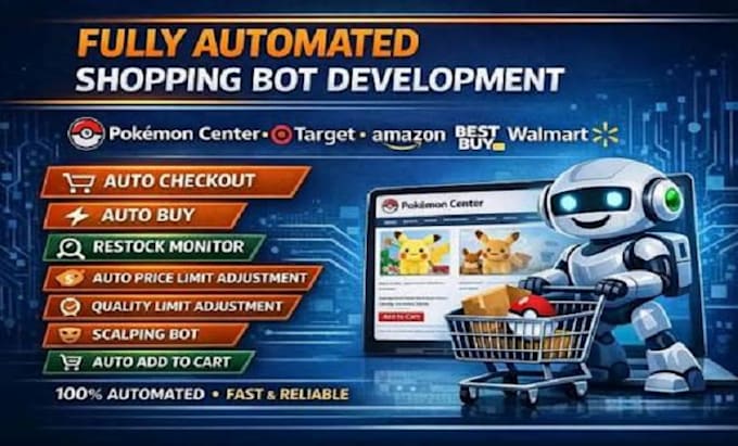do auto purchase bot, pokemon bot, checkout bot, auto buying bot, shopping bot