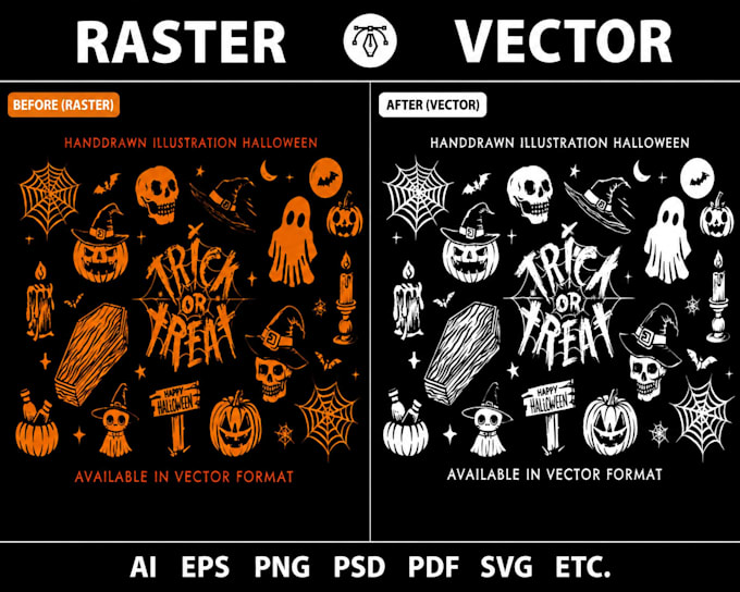 do vector tracing, image to vector, convert logo to vector ai svg eps