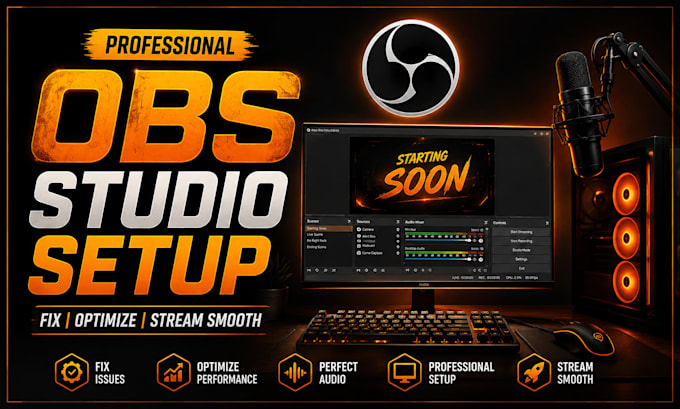 professionally setup obs studio for streaming and podcast