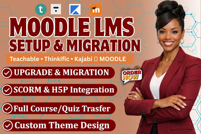migrate teachable, thinkific, kajabi, canvas or wordpress to moodle lms