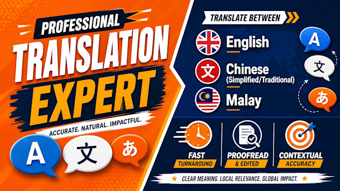 translate your english, malay, and chinese documents as needed