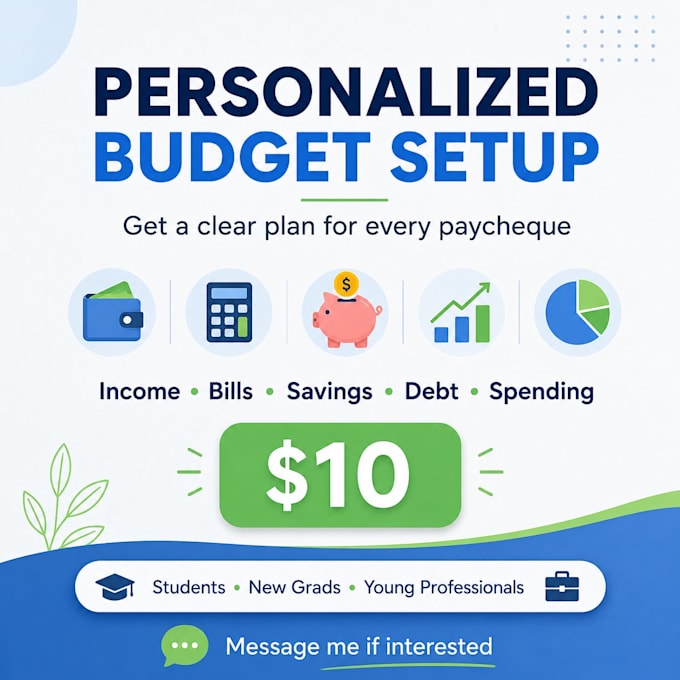 create a personalized budget and paycheque plan for you
