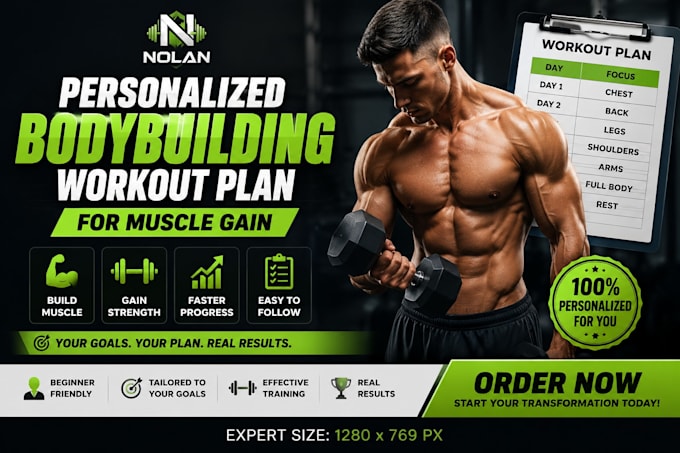 create a personalized bodybuilding workout plan for muscle gain