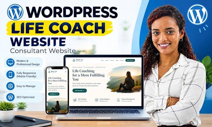 design responsive wordpress life coaching website consultant website