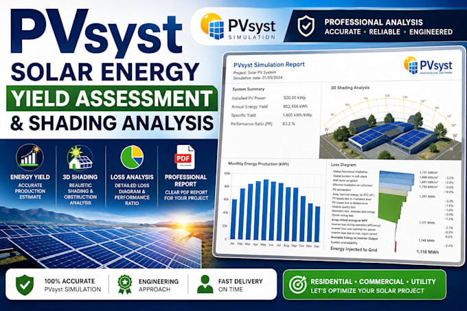 do pvsyst solar energy yield assessment and shading analysis