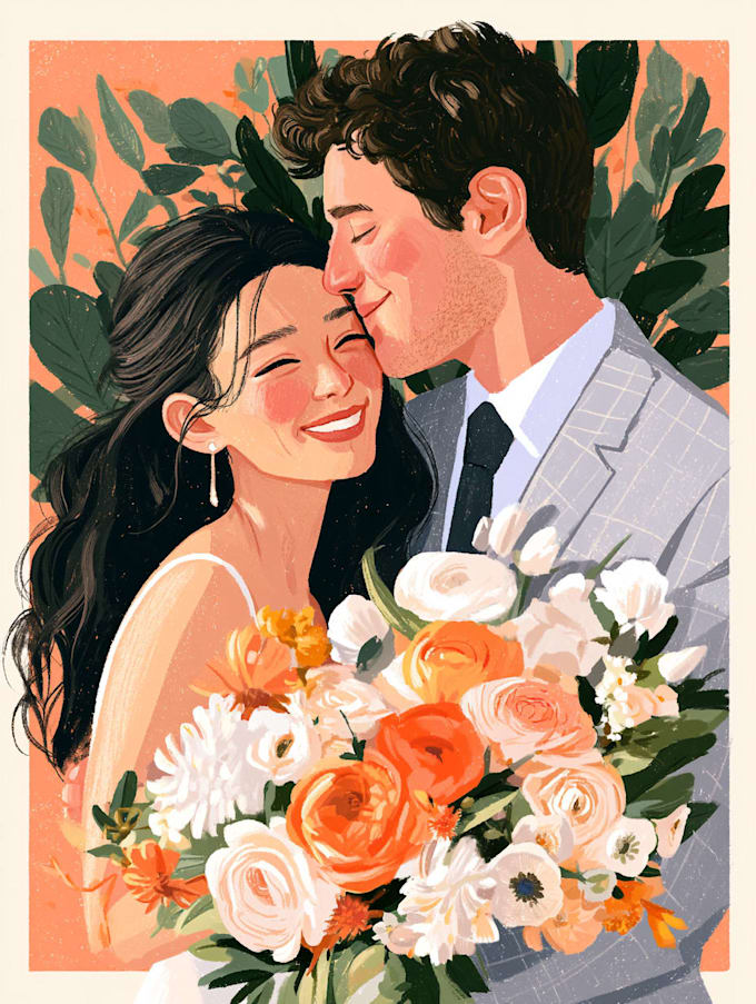draw amazing couple illustration