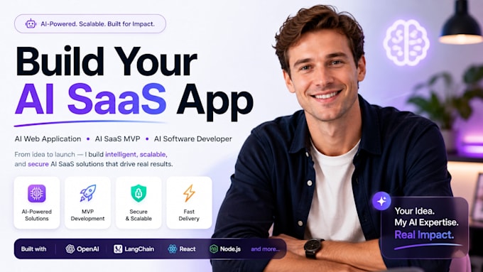 build your ai saas app, ai web application, ai saas mvp, ai software developer