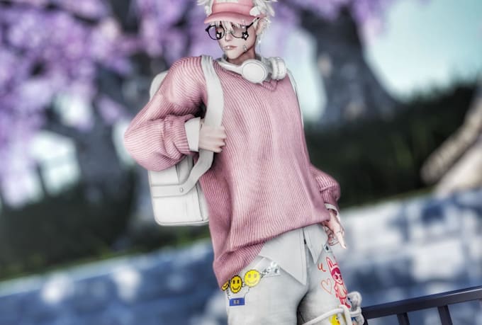 create high quality interactive costume vrchat furry avatar 3d vtuber in unity