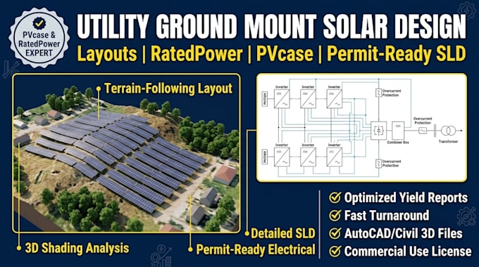 design ground mount solar layout ratedpower pvcase sld