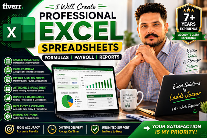create professional excel spreadsheet formulas,salary,data and payroll