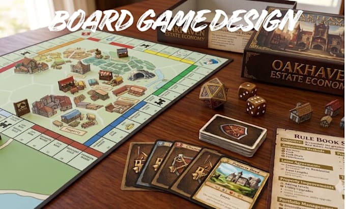 create board game design custom card game art card deck tabletop game assets