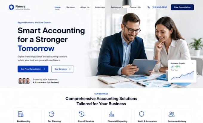 design squarespace accountant website bookkeeping website CPA website