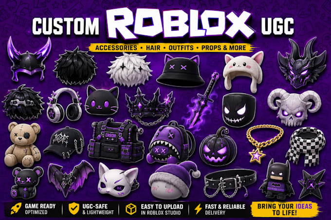 create custom roblox ugc accessories, hairs and outfits